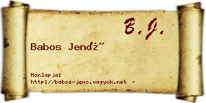 Babos Jenő névjegykártya