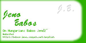 jeno babos business card